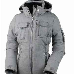 Obermeyer Leighton ski jacket in mini houndstooth